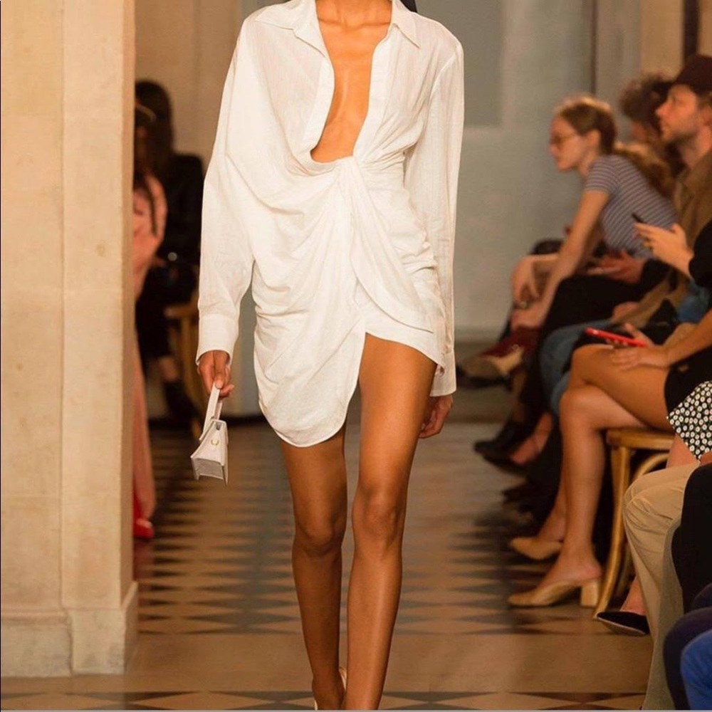 Jacquemus ‘La Robe Bahia’ Dress in Cream ASO Kim Kardashian, Kendall Jenner etc.